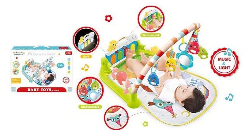 تشک بازی پیانودار موزیکال چراغدار BABY TOYS PLAY GYM