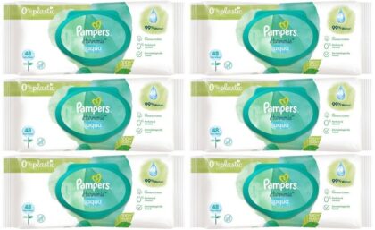 دستمال مرطوب پمپرز 48 عددی ضد حساسیت 99% اب pampers aqua